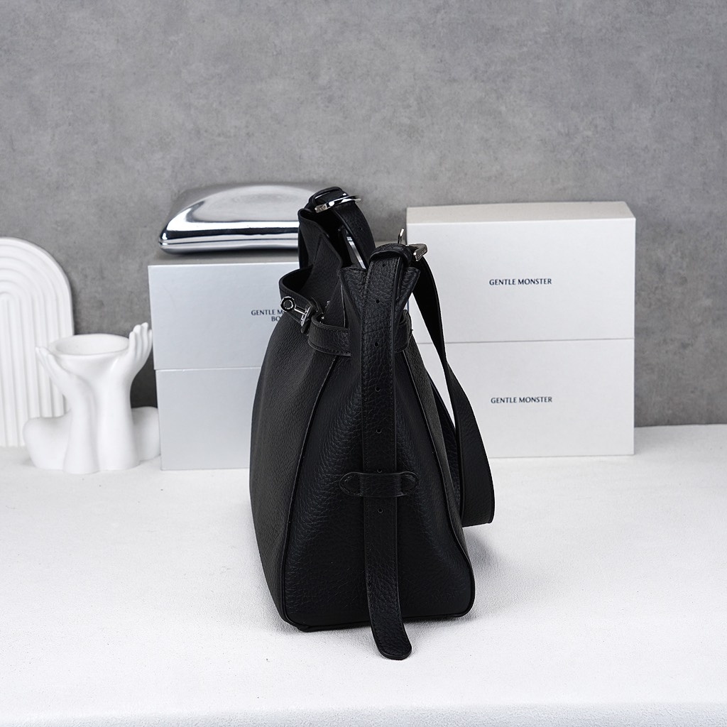 Túi Hobo HM Thiết Kế Hàn Size 32cm Da Bò Togo Màu Đen