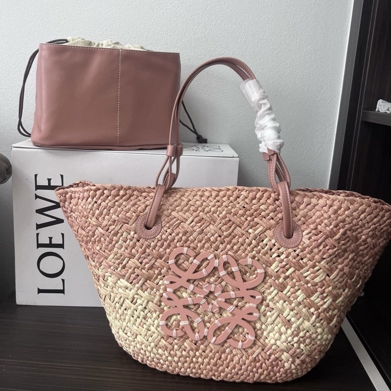 Túi Loewe Đan Cói Màu Hồng 26cm