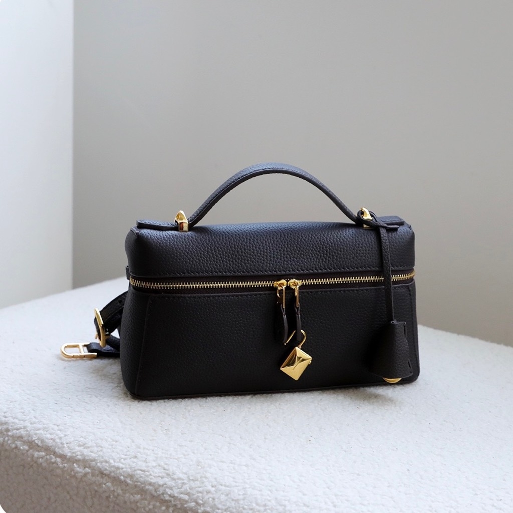 Túi Loro Piana Bản Hàn Da Bò Togo Bản 2025 Logo Vàng