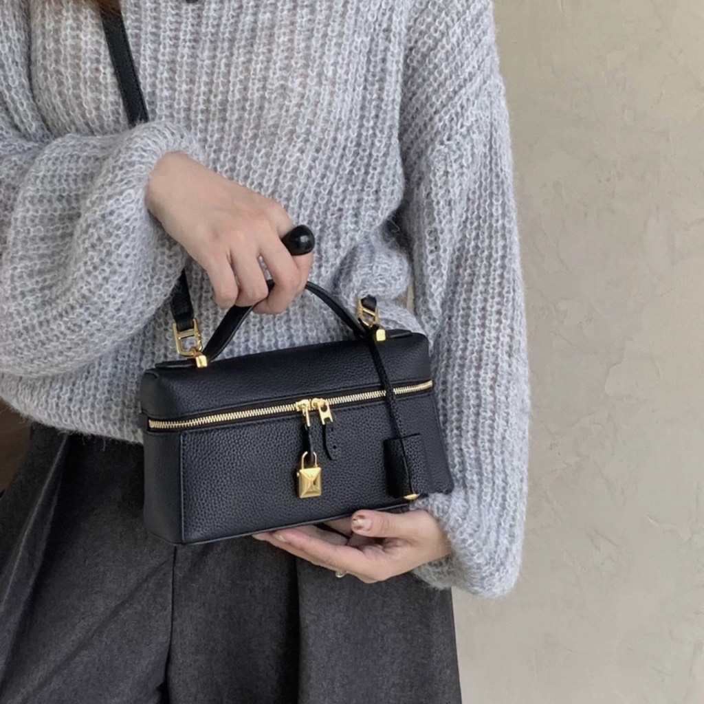 Túi Loro Piana Bản Hàn Da Bò Togo Bản 2025 Logo Vàng