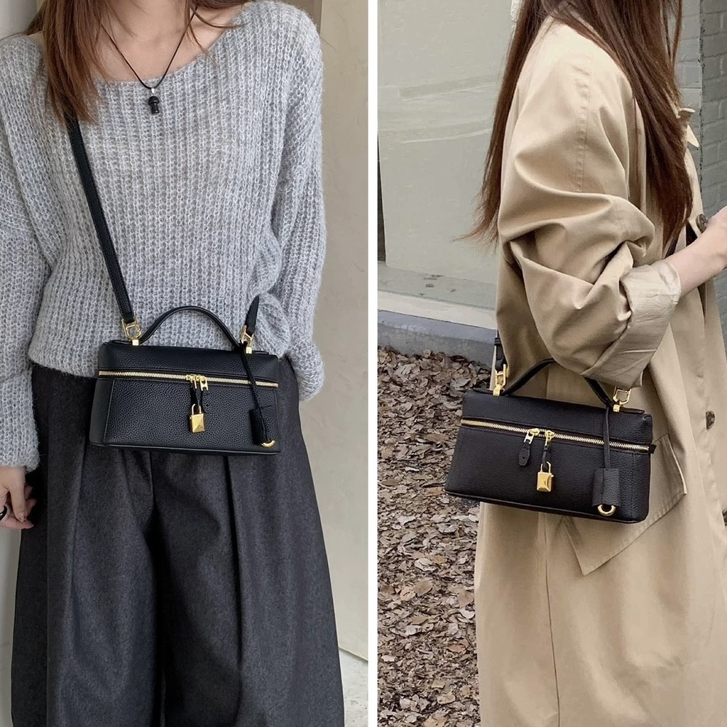 Túi Loro Piana Bản Hàn Da Bò Togo Bản 2025 Logo Vàng