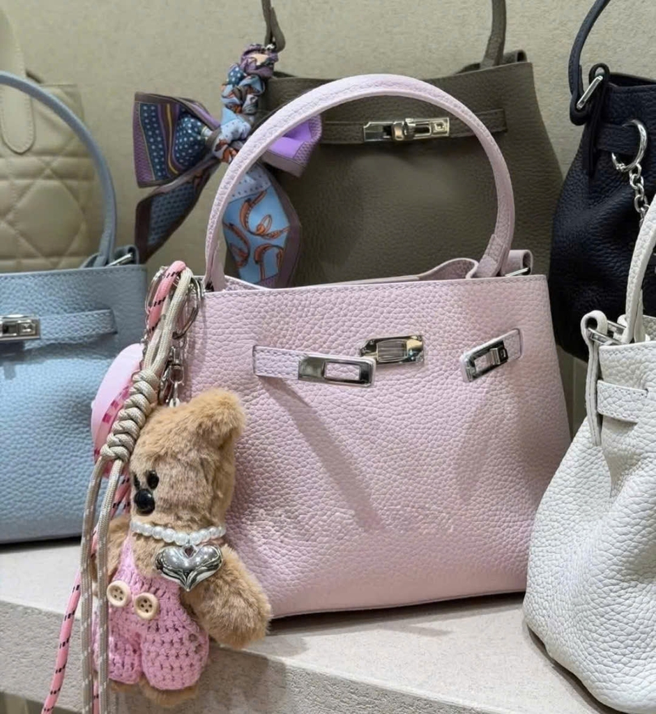 Túi Mini Kelly Bucket Bản Hàn Da Bò