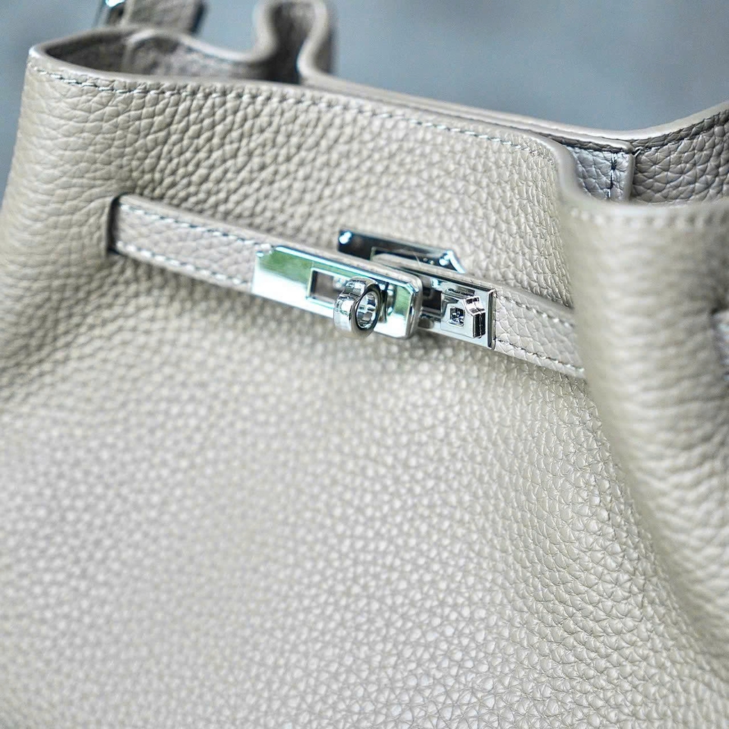 Túi Mini Kelly Bucket Bản Hàn Da Bò