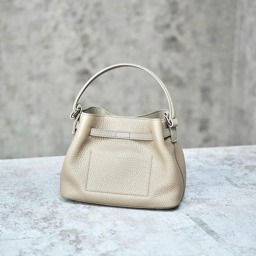 Túi Mini Kelly Bucket Bản Hàn Da Bò