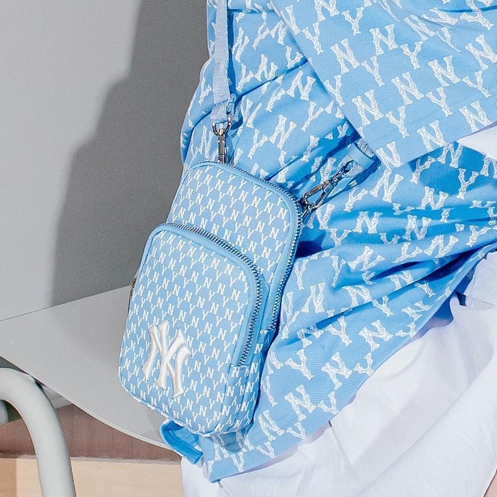 Túi Đeo Chéo MLB Monogram Baby Blue 32BGDK111-50S Màu Xanh