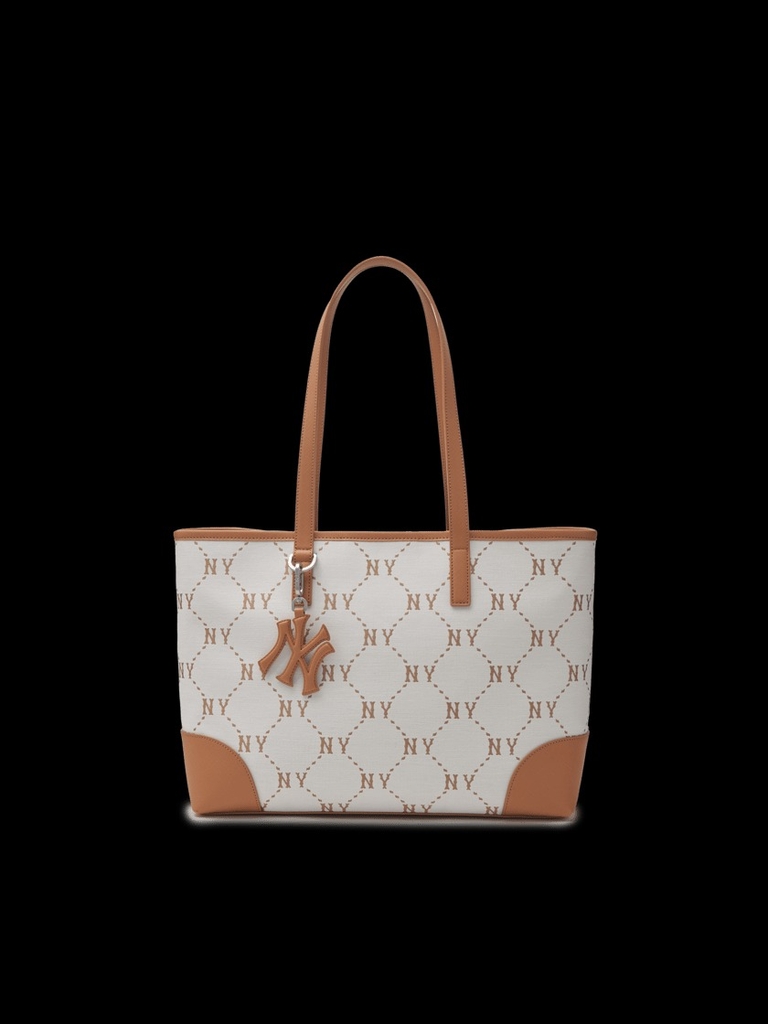 Túi Tote MLB New York Yankees Diamond Monogram Jacquard Màu Kem