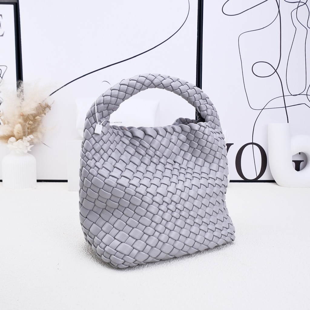 Túi Tote Mini Dệt Tay Made Korea Màu Xám