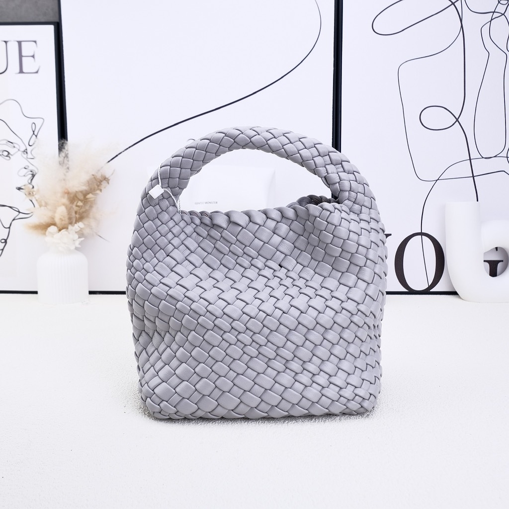Túi Tote Mini Dệt Tay Made Korea Màu Xám