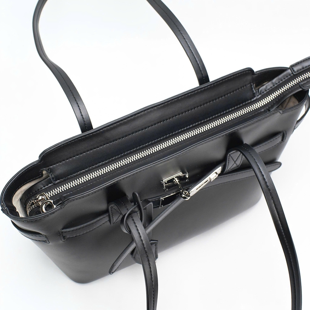 Túi Xách Balen Bel Air Small Tote Da Bê Màu Đen 28 cm