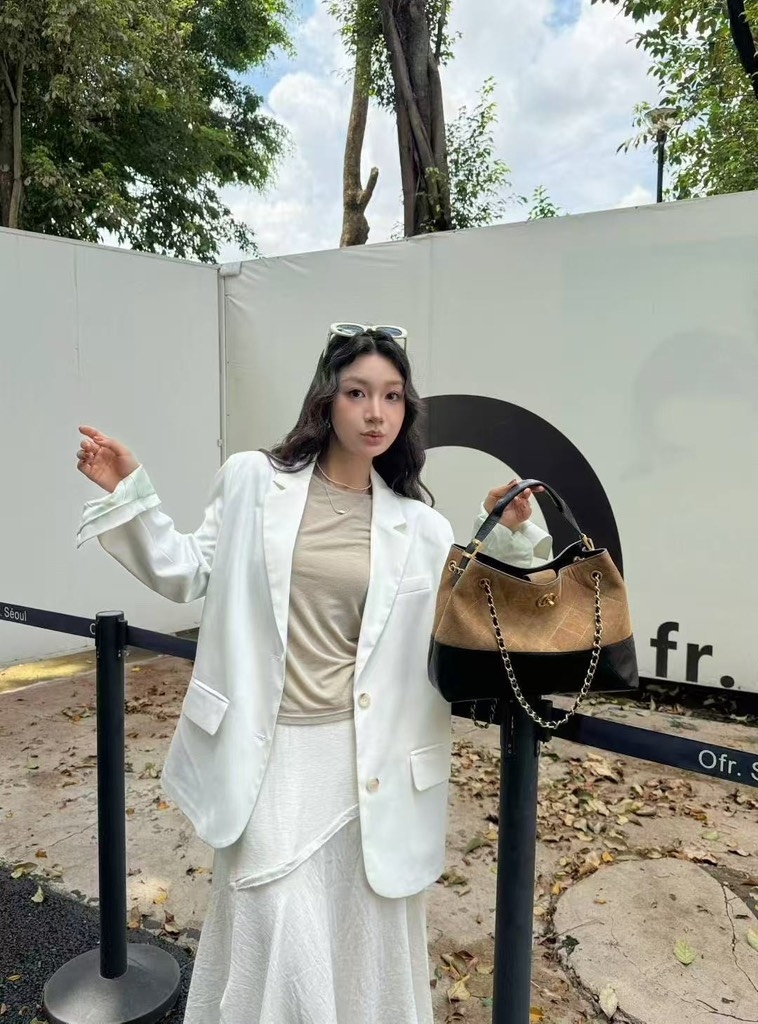Túi Xách Chanel Shopping Bag Bản Hàn Size 35cm Màu Nâu - Đen