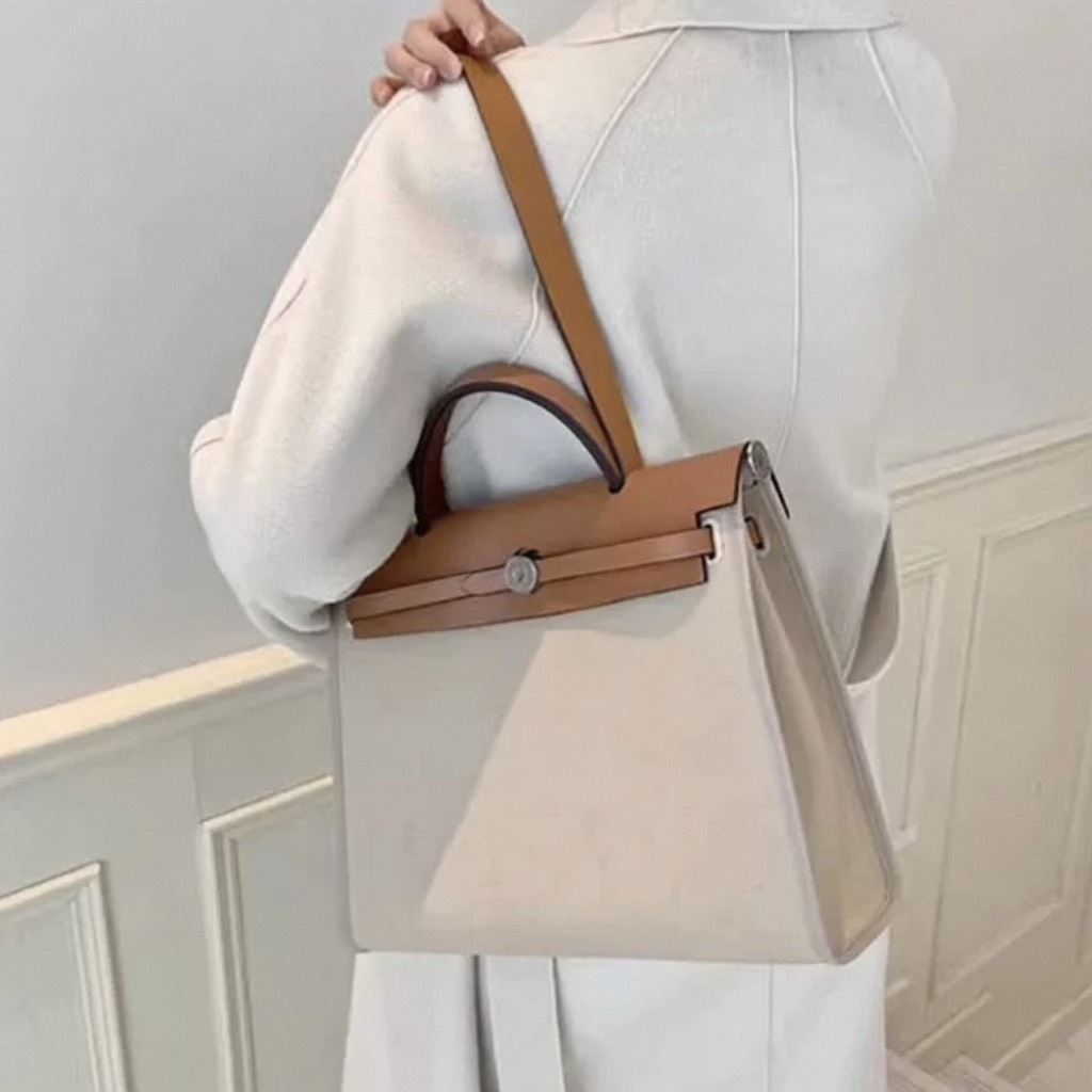 Túi Xách Hermes Herbag Bản Hàn Size 31cm Màu Canvas