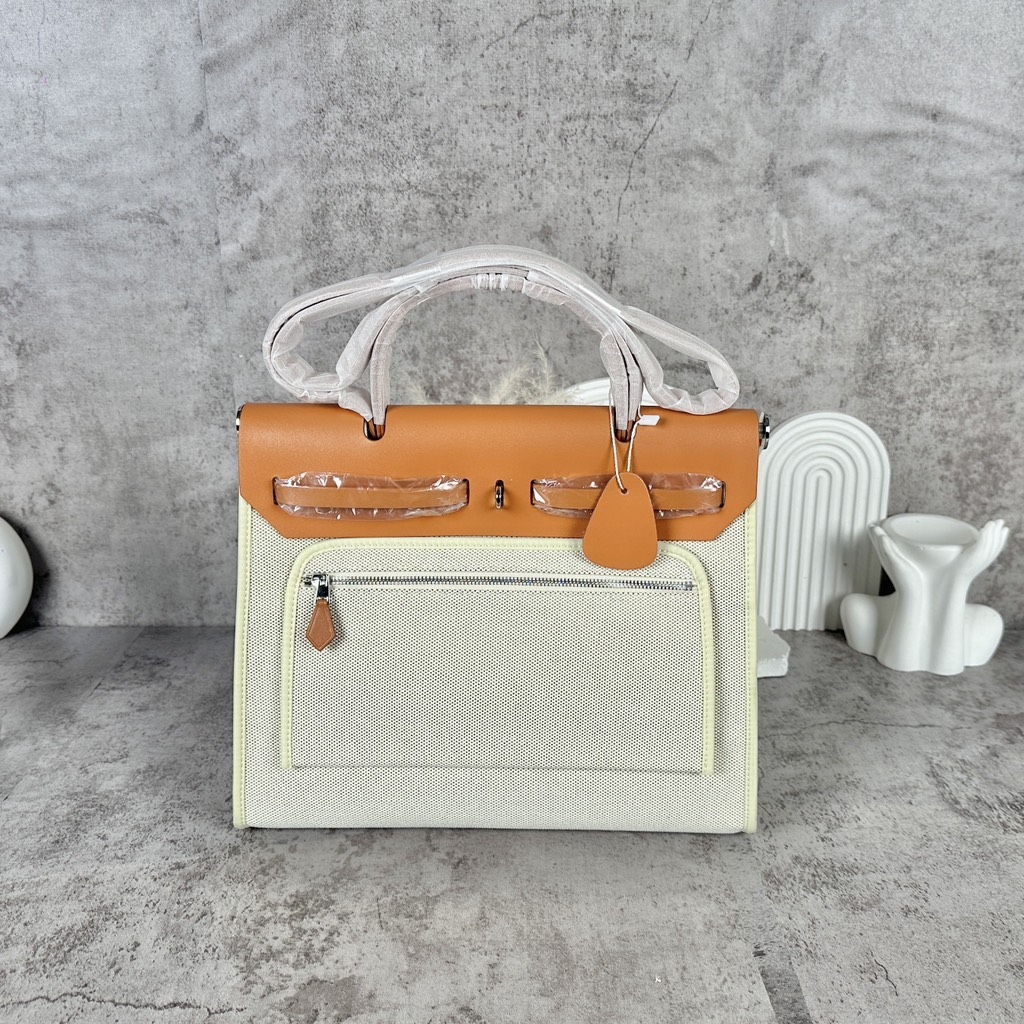 Túi Xách Hermes Herbag Bản Hàn Size 31cm Màu Canvas