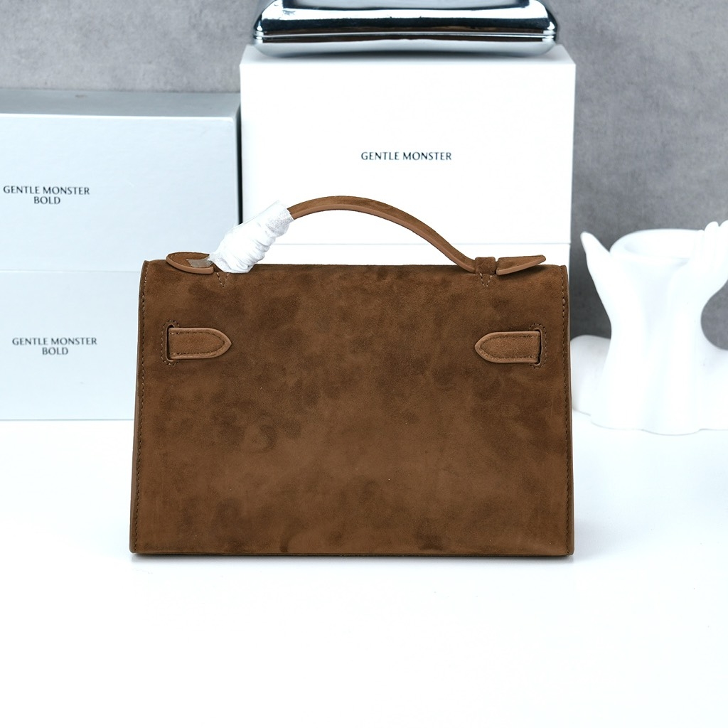 Túi Xách Hermes Kelly Pochette Bản Hàn Size 22 Da Lộn