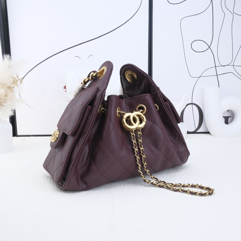 Túi Xách Hobo Chanel 25 Caviar Màu Đỏ
