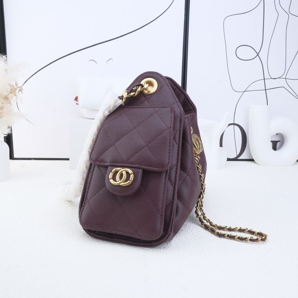 Túi Xách Hobo Chanel 25 Caviar Màu Đỏ