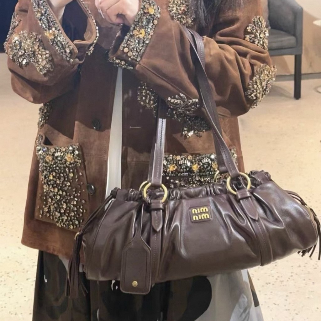 Túi Xách Miumiu Joie Bag Bản Hàn Size 30cm Màu Cafe