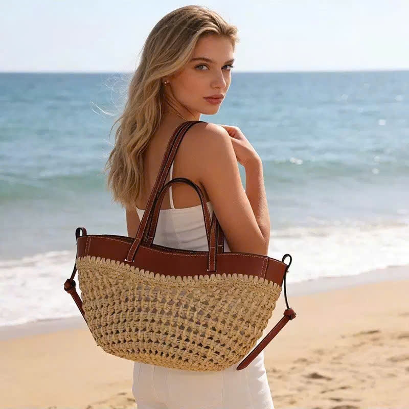 Túi Xách Polene Raffia Cyme Bản Hàn Chất Cói