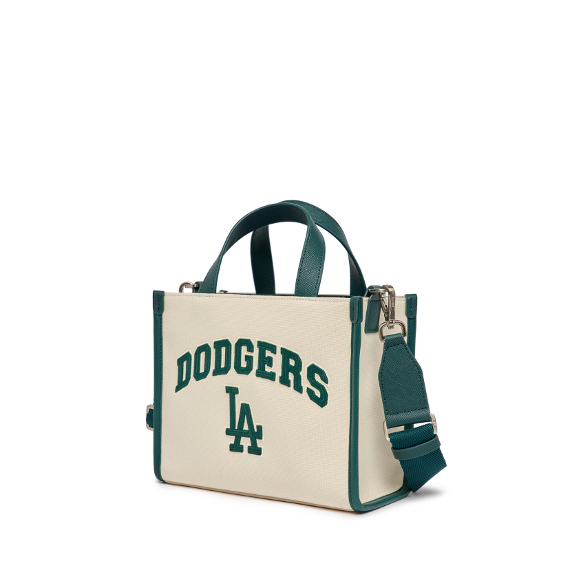 Túi Xách MLB Canvas Varsity Logo LA 3AORS083N-07CRD Trắng Viền Xanh