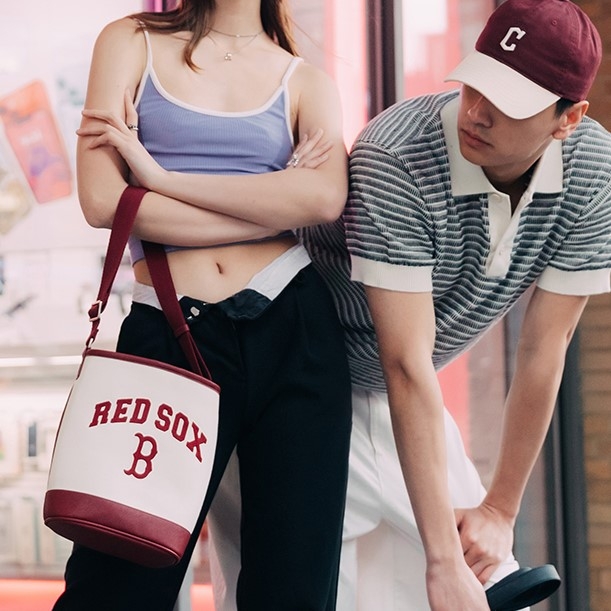 Túi Xách MLB VarsityLogo Chữ B 3ABMS093N-43CRD Màu Trắng Viền Đỏ