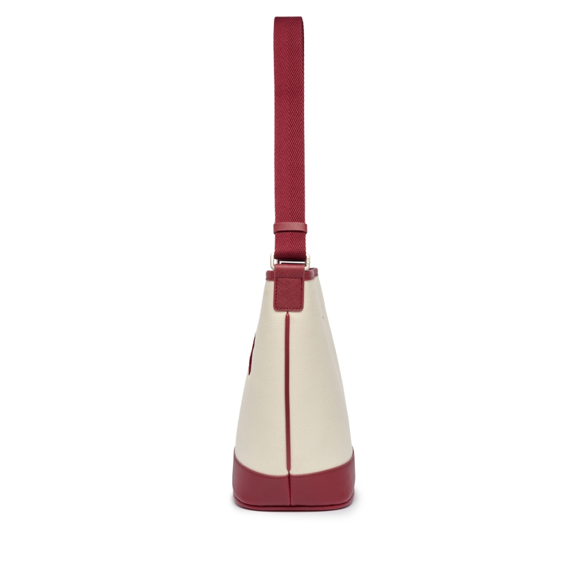 Túi Xách MLB VarsityLogo Chữ B 3ABMS093N-43CRD Màu Trắng Viền Đỏ