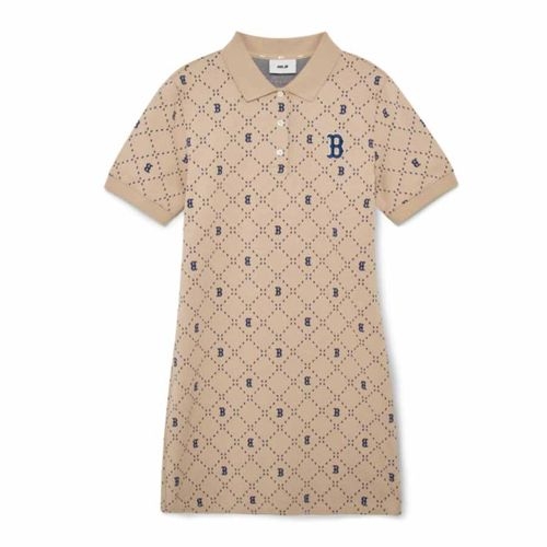Váy MLB Monogram One Piece Màu Nâu Be