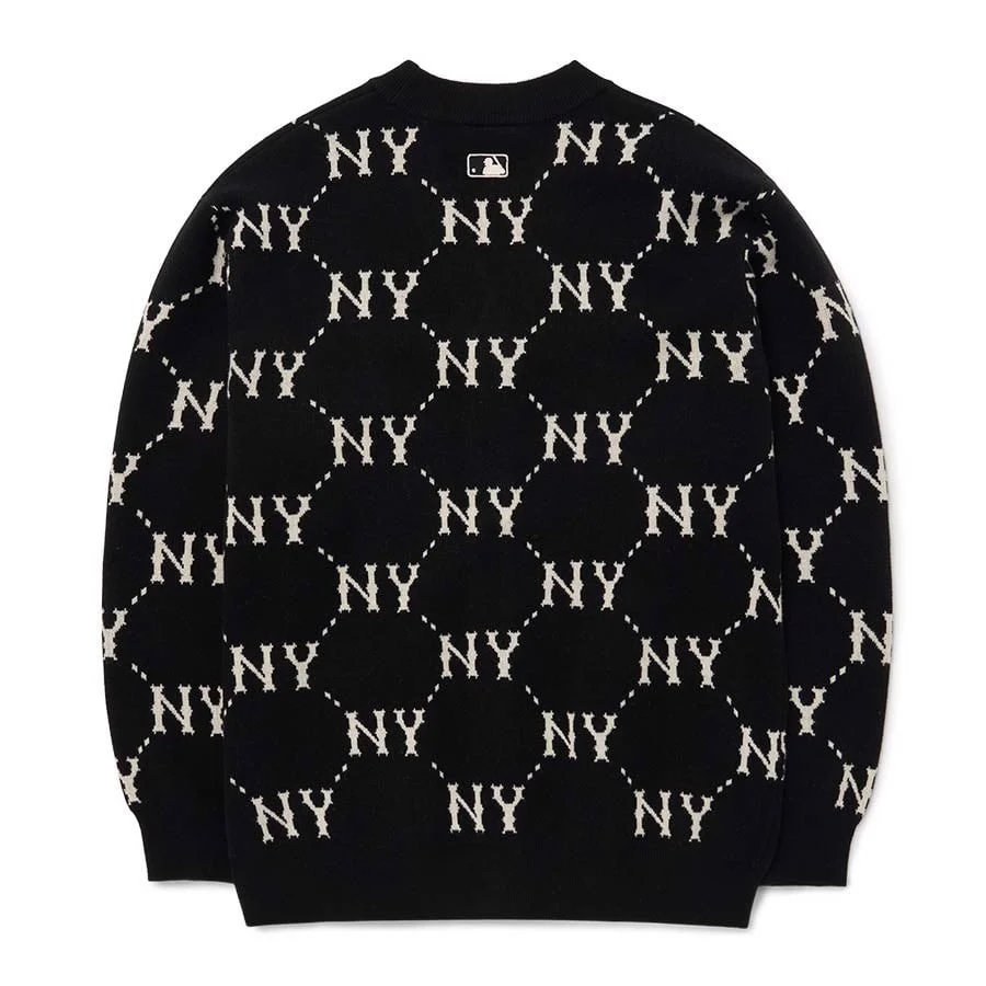 Áo Cardigan MLB Monogram Logo NY 3AKCM0224-50BKS Màu Đen