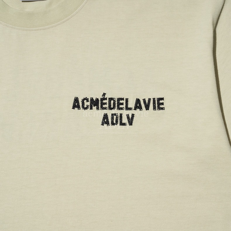 Áo Phông ADLV Basic Logo Thêu Màu Be Đậm