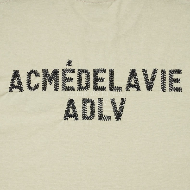 Áo Phông ADLV Basic Logo Thêu Màu Be Đậm