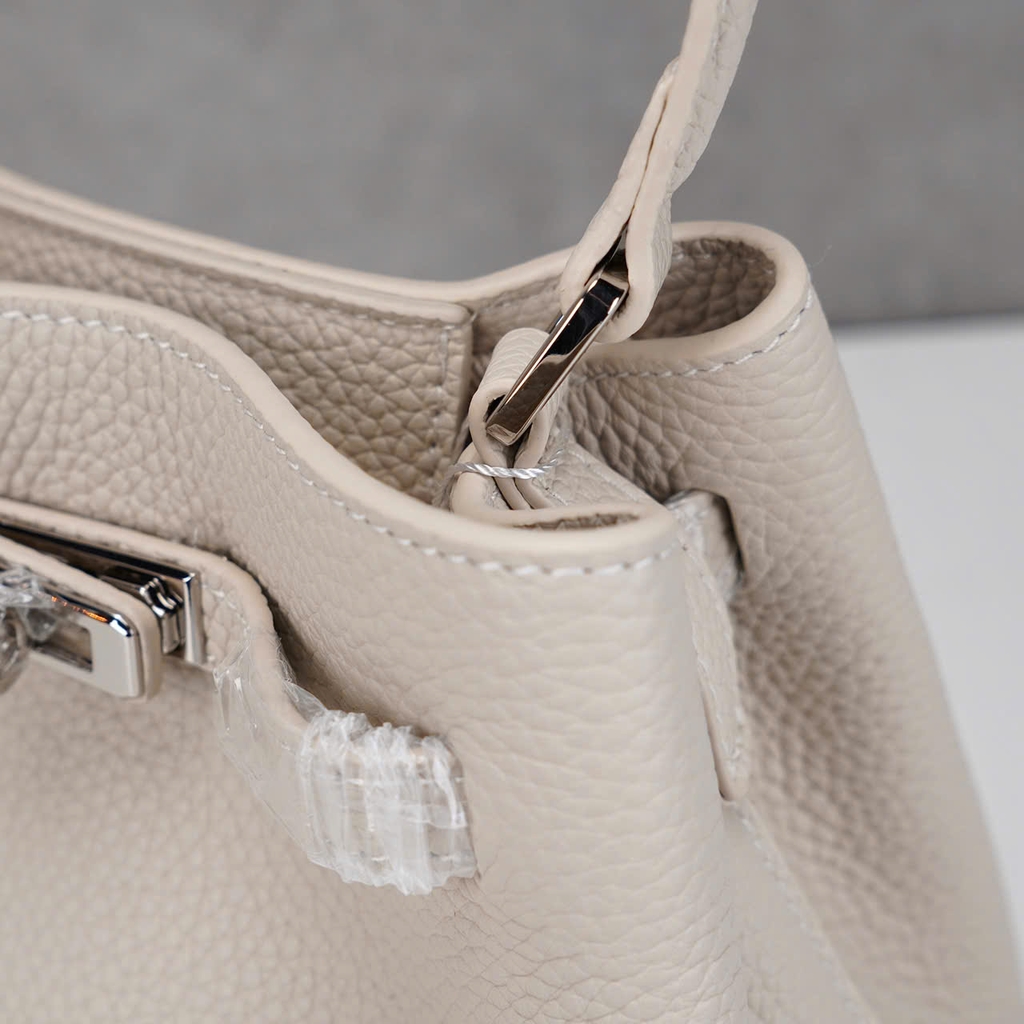 Túi Mini Kelly Bucket Bản Hàn Da Bò