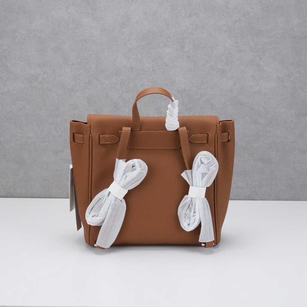 Balo Hermes Ado Remake Hàn Da Bò Togo 20cm Màu Xám