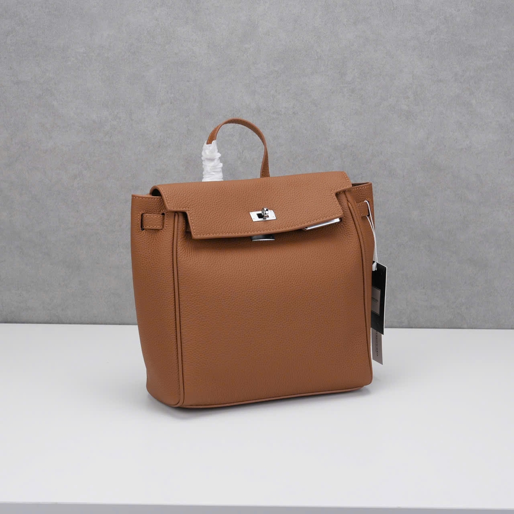 Balo Hermes Ado Remake Hàn Da Bò Togo 20cm Màu Xám