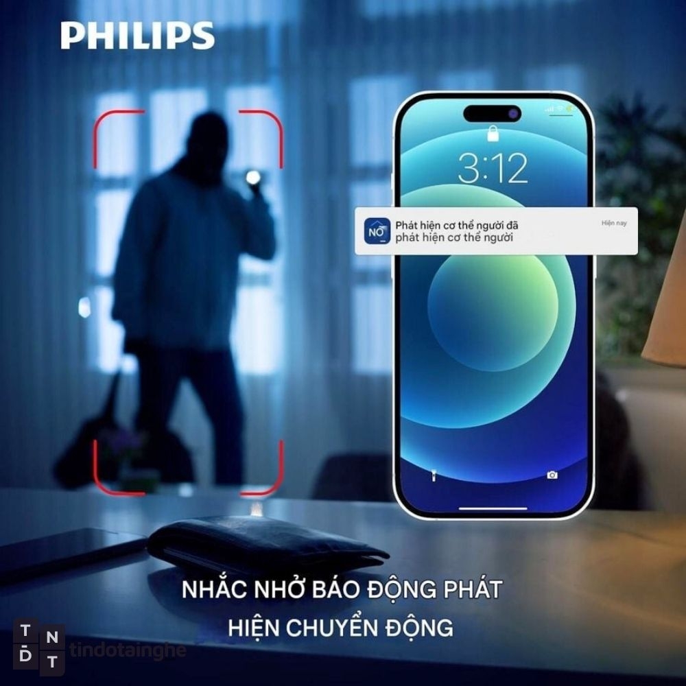 Camera Xoay WiFi Phillips 6000 Series (TAI6000W) | Theo Dõi Ban Đêm, Mic Thoại 2 chiều, App tiếng việt