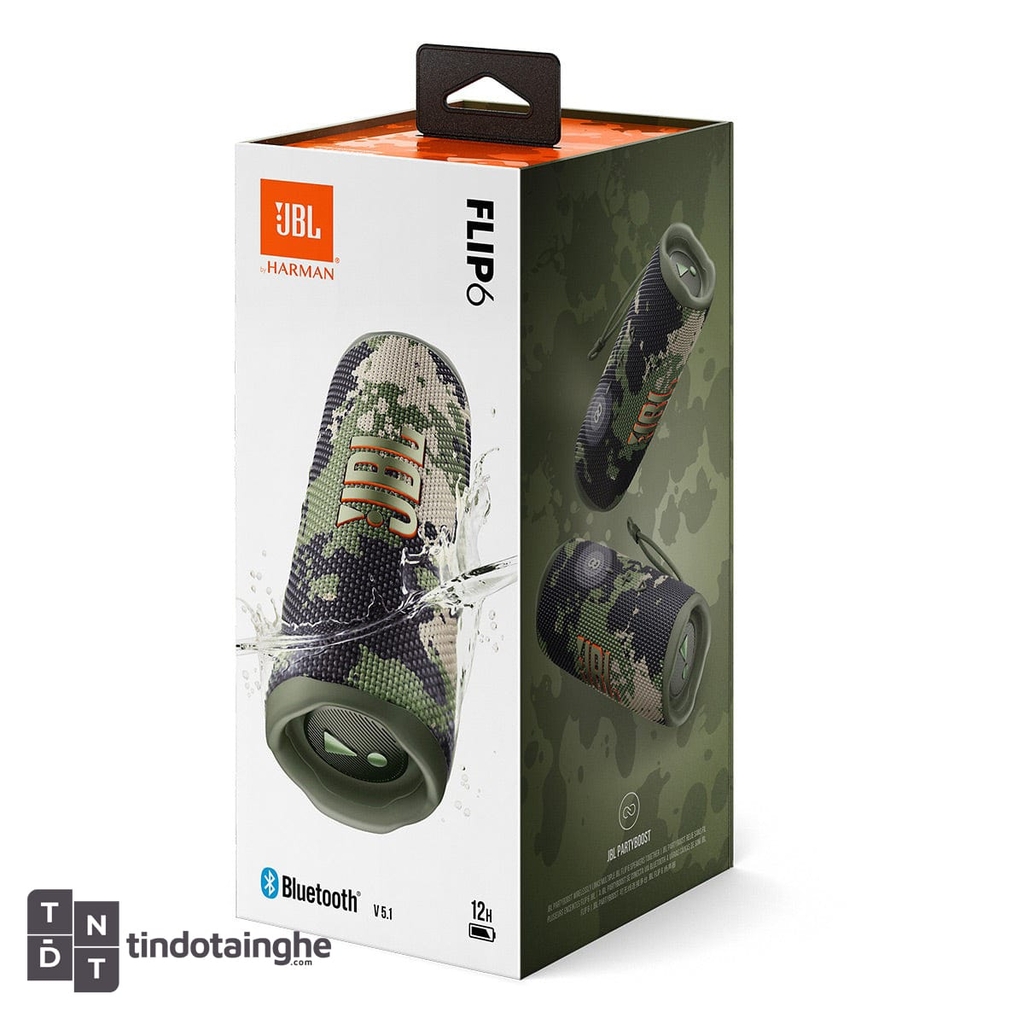 Loa Bluetooth JBL Flip 6 | NEW - 30W, Chống nước IP67, Pin 12h, Màu Camo