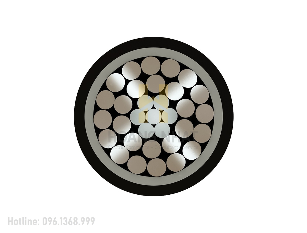 Cáp trung thế bán phần lõi thép Fe/Al/XLPE/PVC 150/24-2.5 (24kV) cách điện XLPE dày 2.5mm, không vỏ bọc ngoài