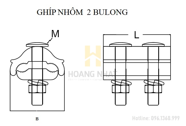 Ghíp nhôm 2 bulong A50-240 Đức Phát
