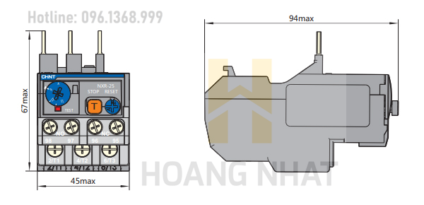 Rơ le nhiệt NXR-25 (12-18A) Chint