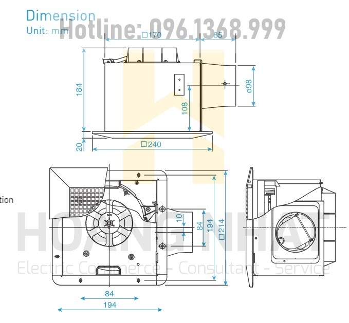 Quạt hút âm trần nối ống gió FV-24CU9