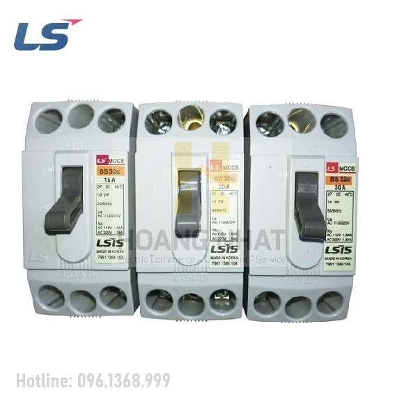 Aptomat MCCB BS32c 2P 20A 1.5kA LS (loại không vỏ)