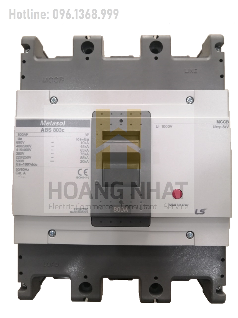 Aptomat MCCB ABS803c 3P 630A 75kA LS