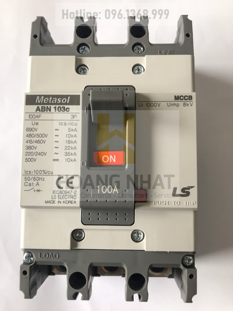 Aptomat MCCB ABN103c 3P 60A 22kA LS