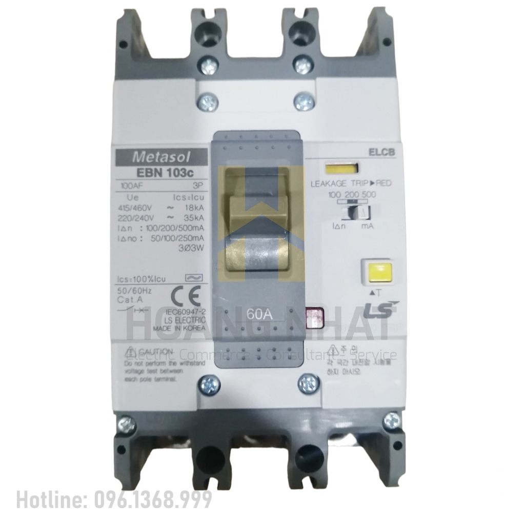 Aptomat ELCB EBN103c 3P 75A 18kA LS