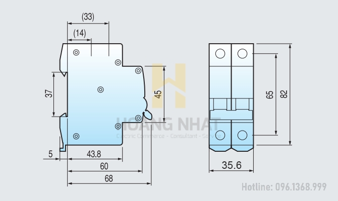 Aptomat MCB BKN-b 2P 63A 10kA LS