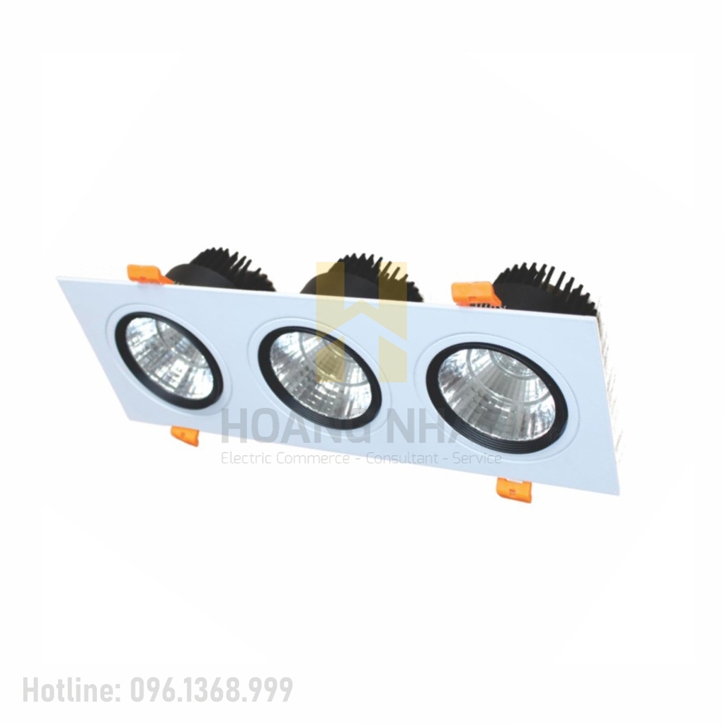 Đèn LED dowlight vuông chiếu điểm âm trần 3x9W DFC3091 Duhal