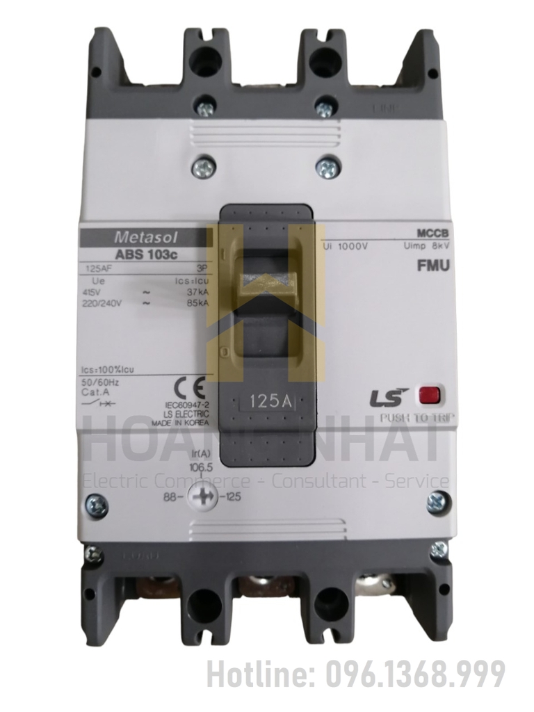 Aptomat MCCB ABS103c FMU 3P 100A 37kA LS