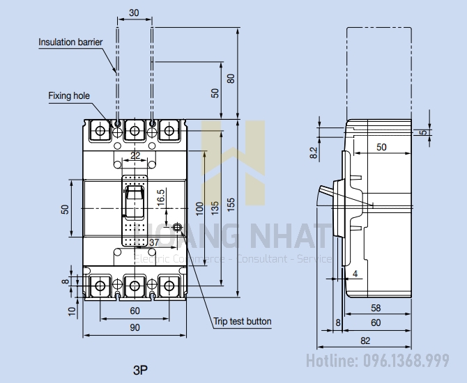 Aptomat MCCB ABS103c FMU 3P 125A 37kA LS