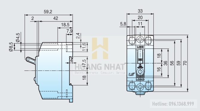 Aptomat ELCB 32GRc 2P 20A 1.5kA LS