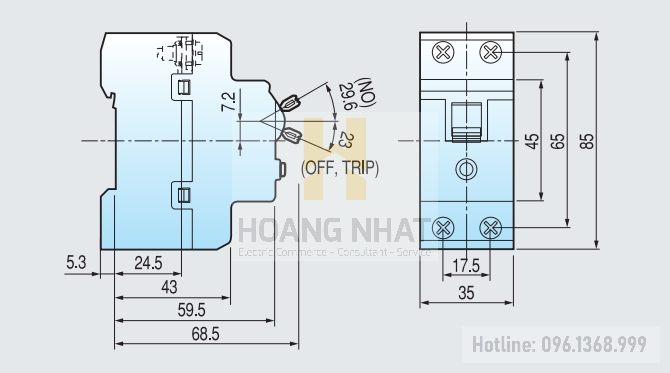 Aptomat ELCB 32KGRd 2P 30A 2.5kA LS