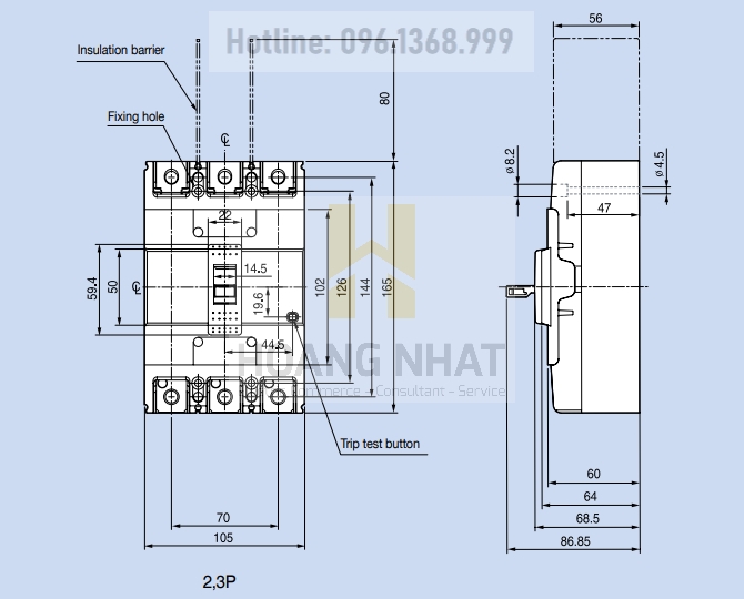 Aptomat MCCB ABN202c 2P 175A 65kA LS