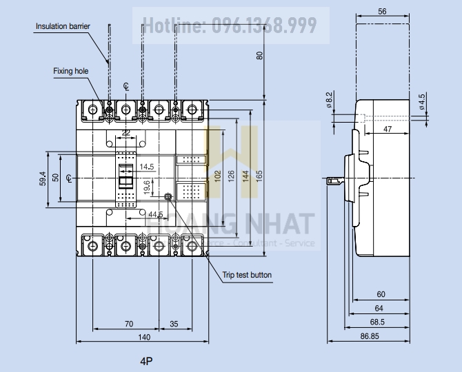 Aptomat MCCB ABN204c 4P 225A 30kA LS