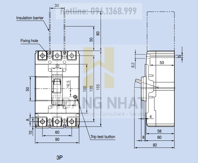 Aptomat MCCB ABS103c 3P 50A 42kA LS